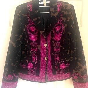 Versace Black and Pink Patterned Blazer